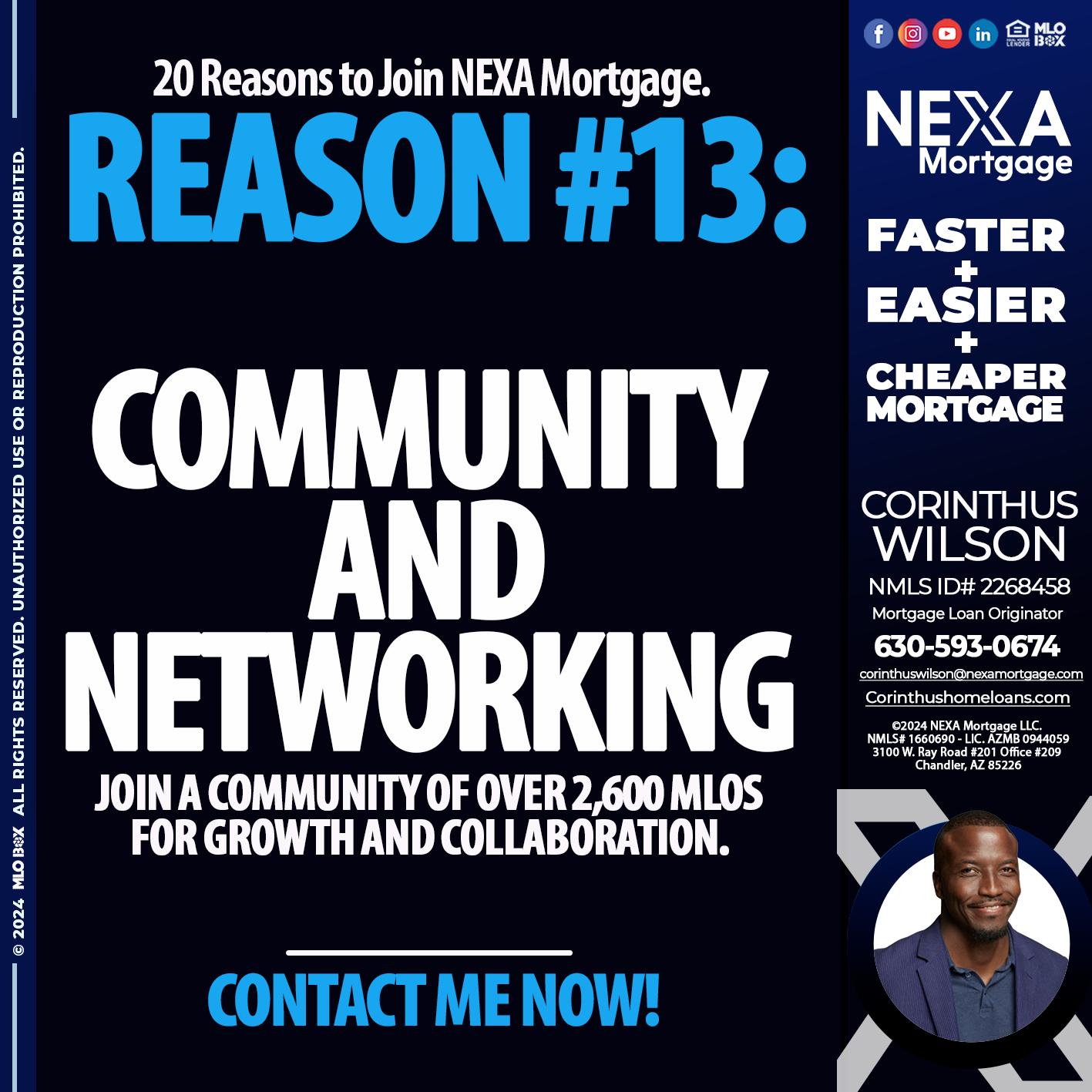 REASON 13 - Corinthus Wilson -Mortgage Loan Originator
