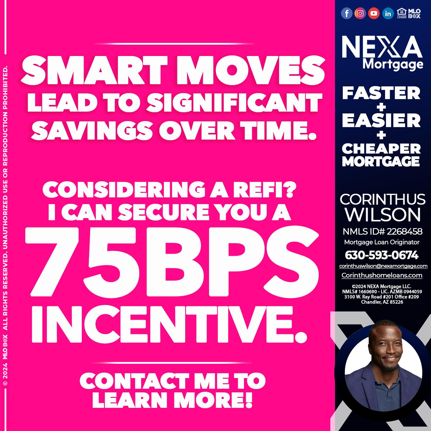 75 BPS - Corinthus Wilson -Mortgage Loan Originator