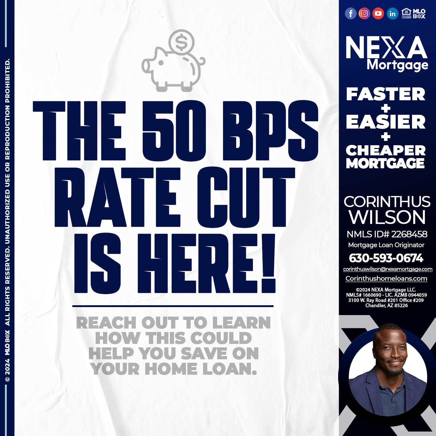 the 50 bps - Corinthus Wilson -Mortgage Loan Originator