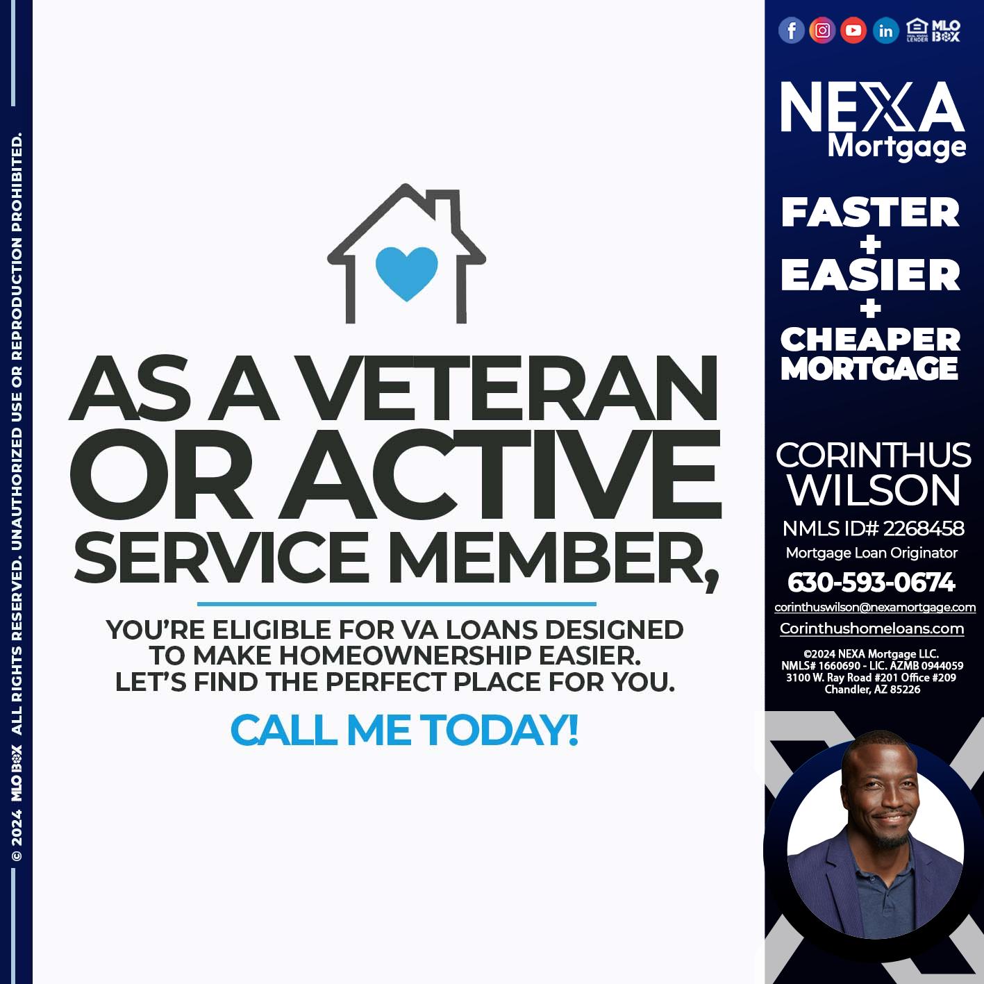 as veteran - Corinthus Wilson -Mortgage Loan Originator