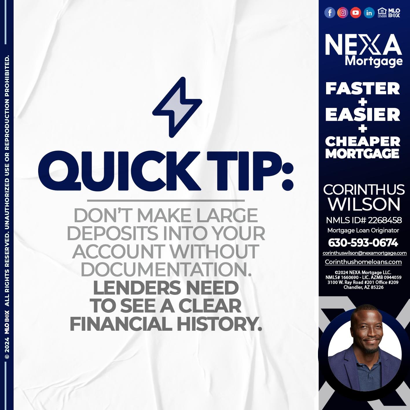 quick tip - Corinthus Wilson -Mortgage Loan Originator