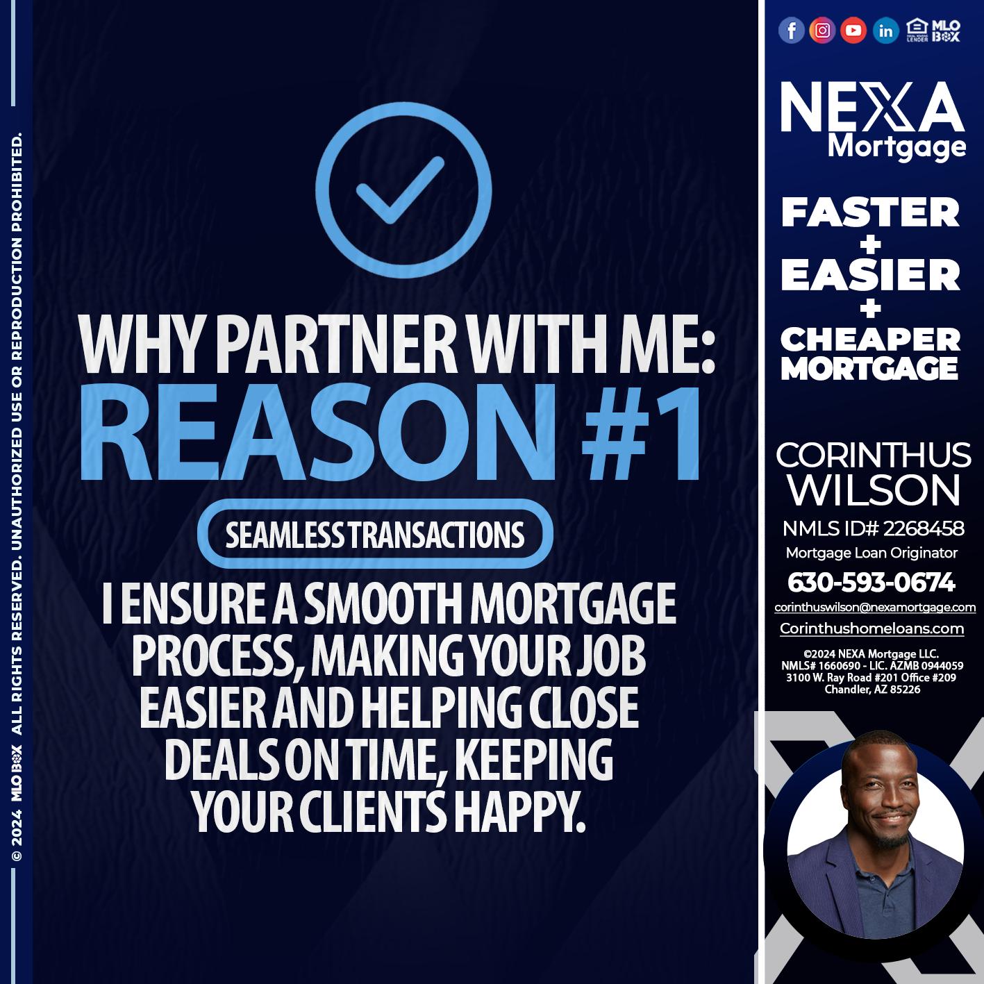 REASON 1 - Corinthus Wilson -Mortgage Loan Originator