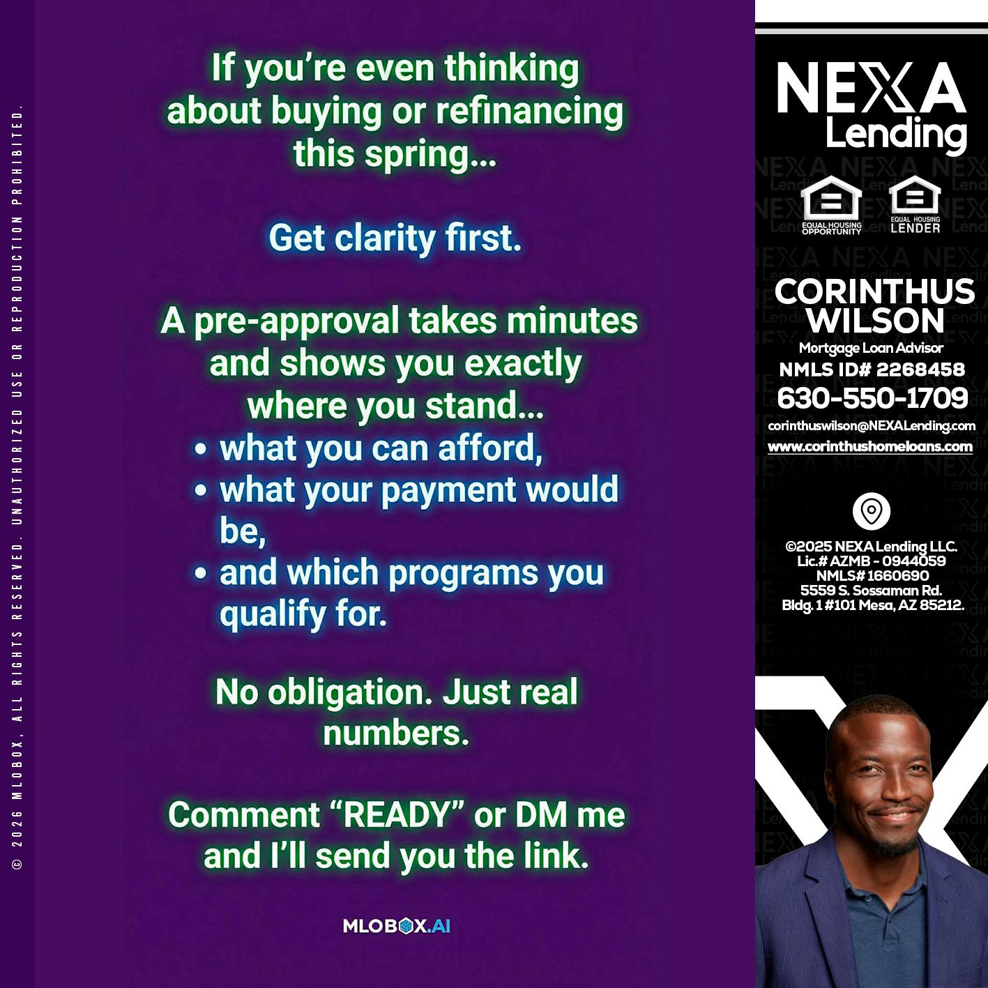 IF YOU THINKING - Corinthus Wilson -Loan Advisor/Investor/Commercial/International