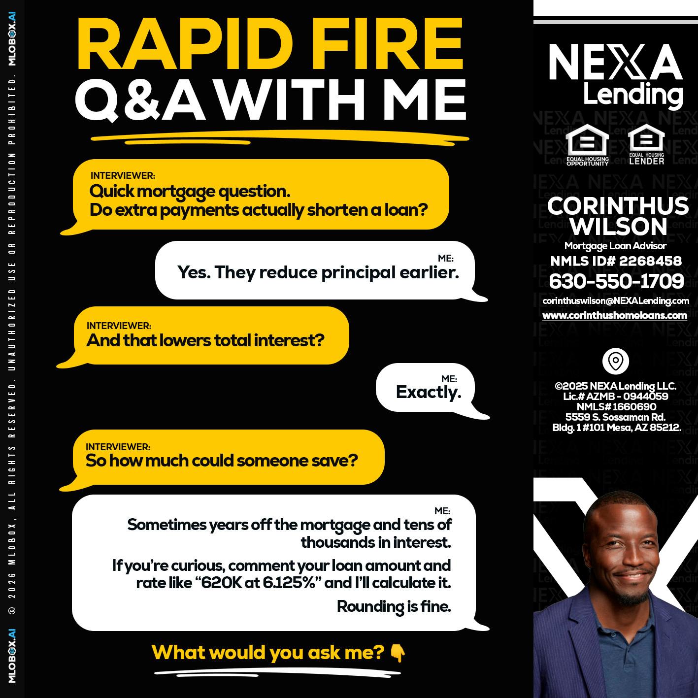 RAPID FIRE QA - Corinthus Wilson -Loan Advisor/Investor/Commercial/International