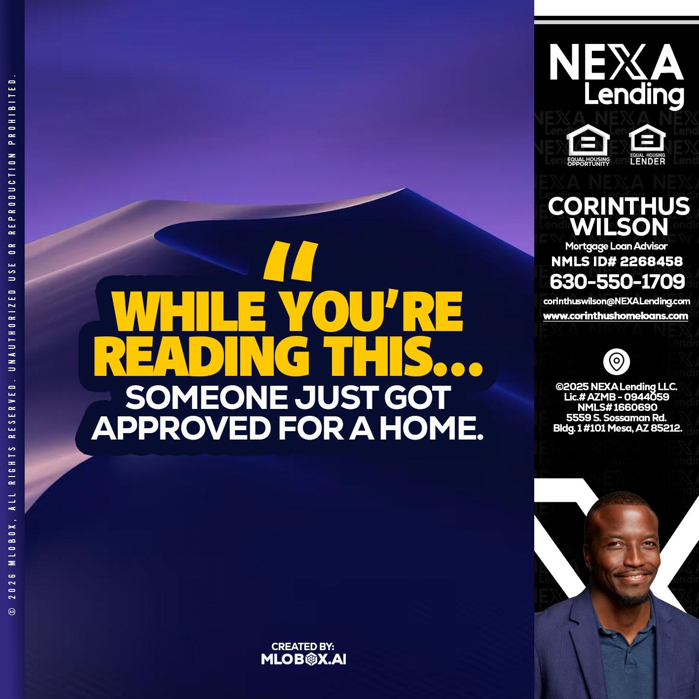 WHILE YOU - Corinthus Wilson -Loan Advisor/Investor/Commercial/International