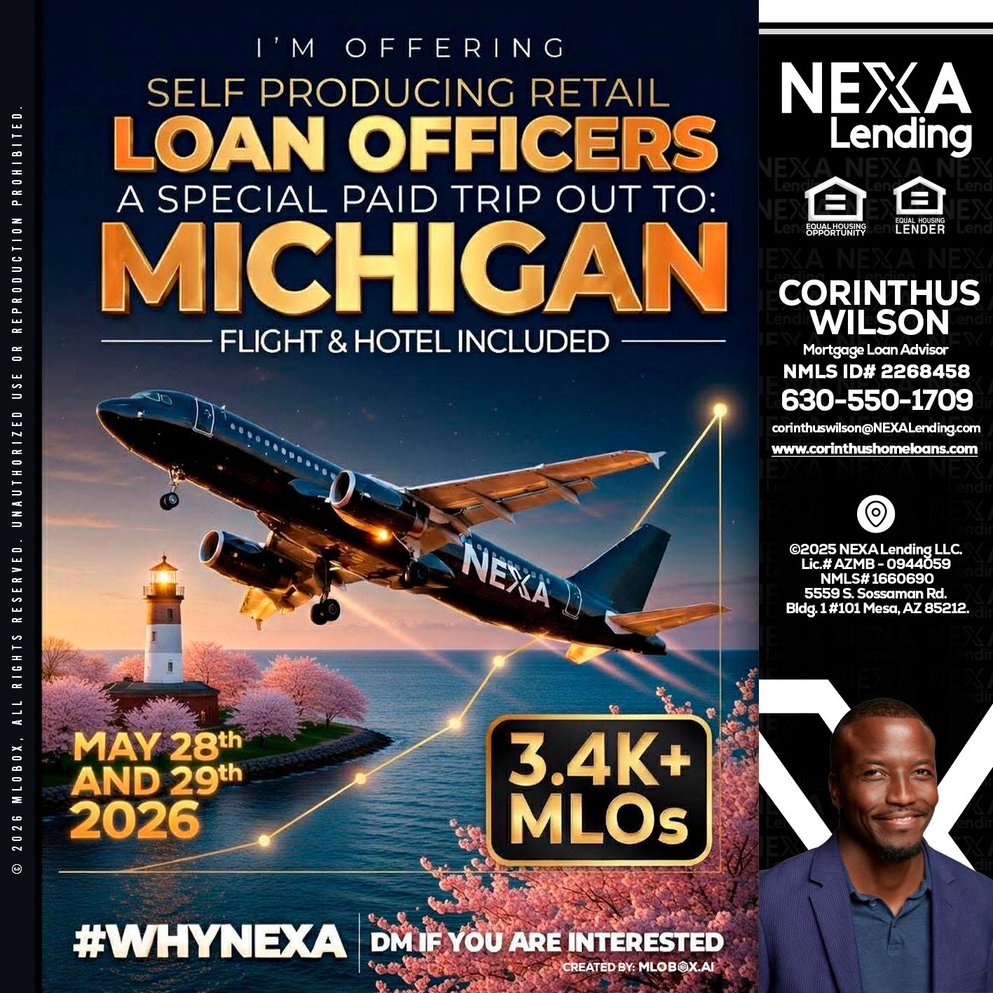 MICHIGAN TRIP - Corinthus Wilson -Loan Advisor/Investor/Commercial/International