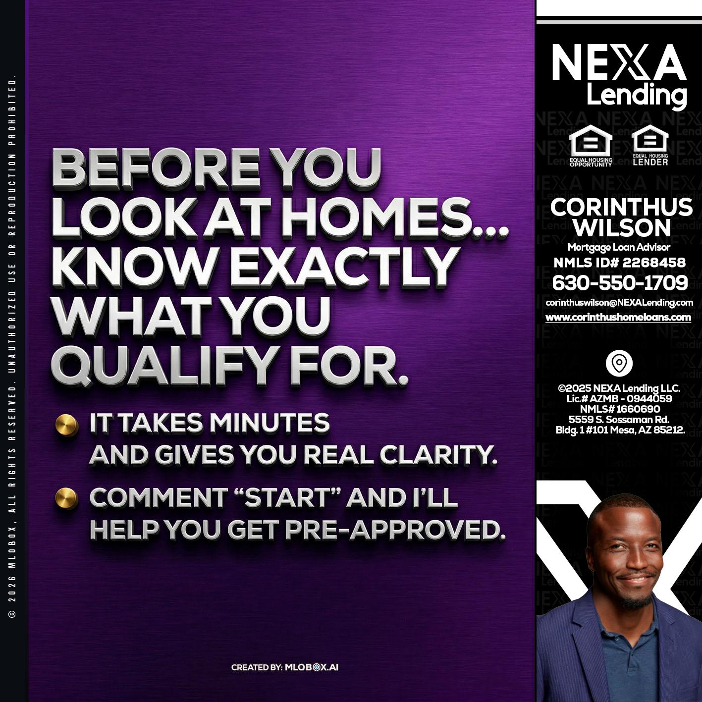 BEFORE YOU - Corinthus Wilson -Loan Advisor/Investor/Commercial/International