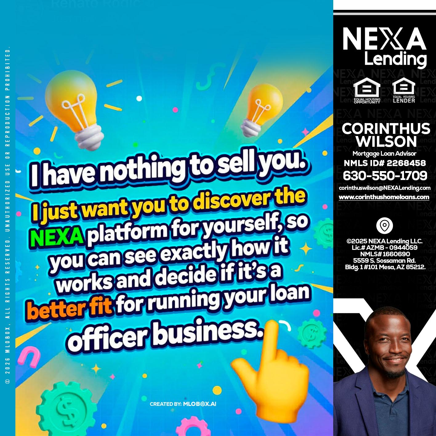 I HAVE NOTHING - Corinthus Wilson -Loan Advisor/Investor/Commercial/International