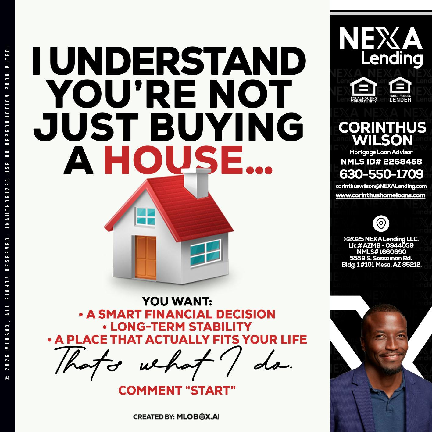 I UNDERSTAND - Corinthus Wilson -Loan Advisor/Investor/Commercial/International