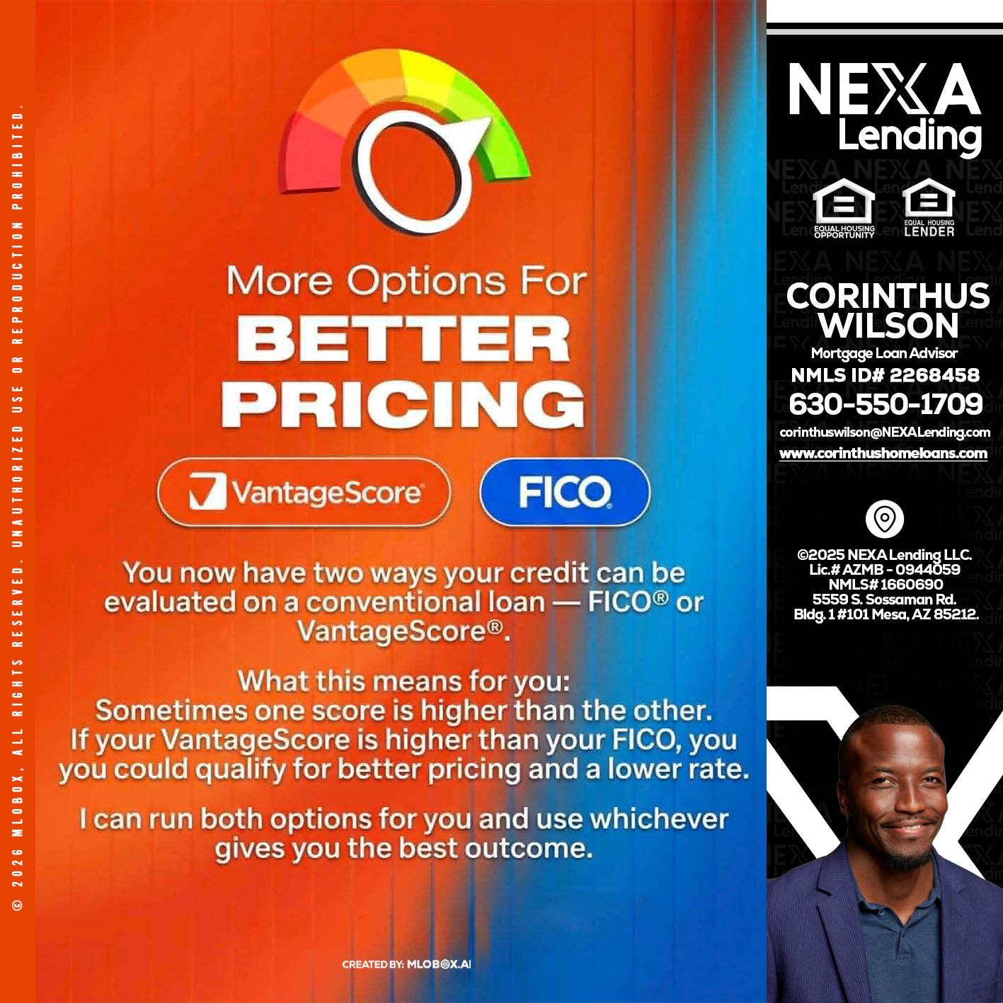 BETTER PRICING - Corinthus Wilson -Loan Advisor/Investor/Commercial/International