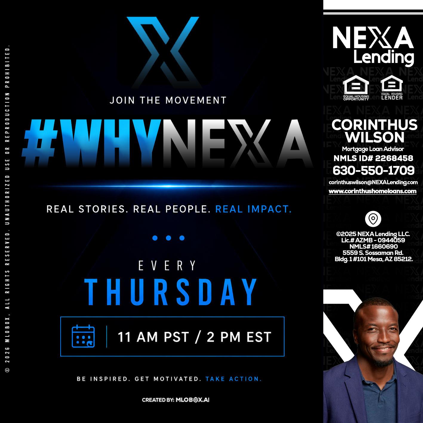 why NEXA - Corinthus Wilson -Loan Advisor/Investor/Commercial/International