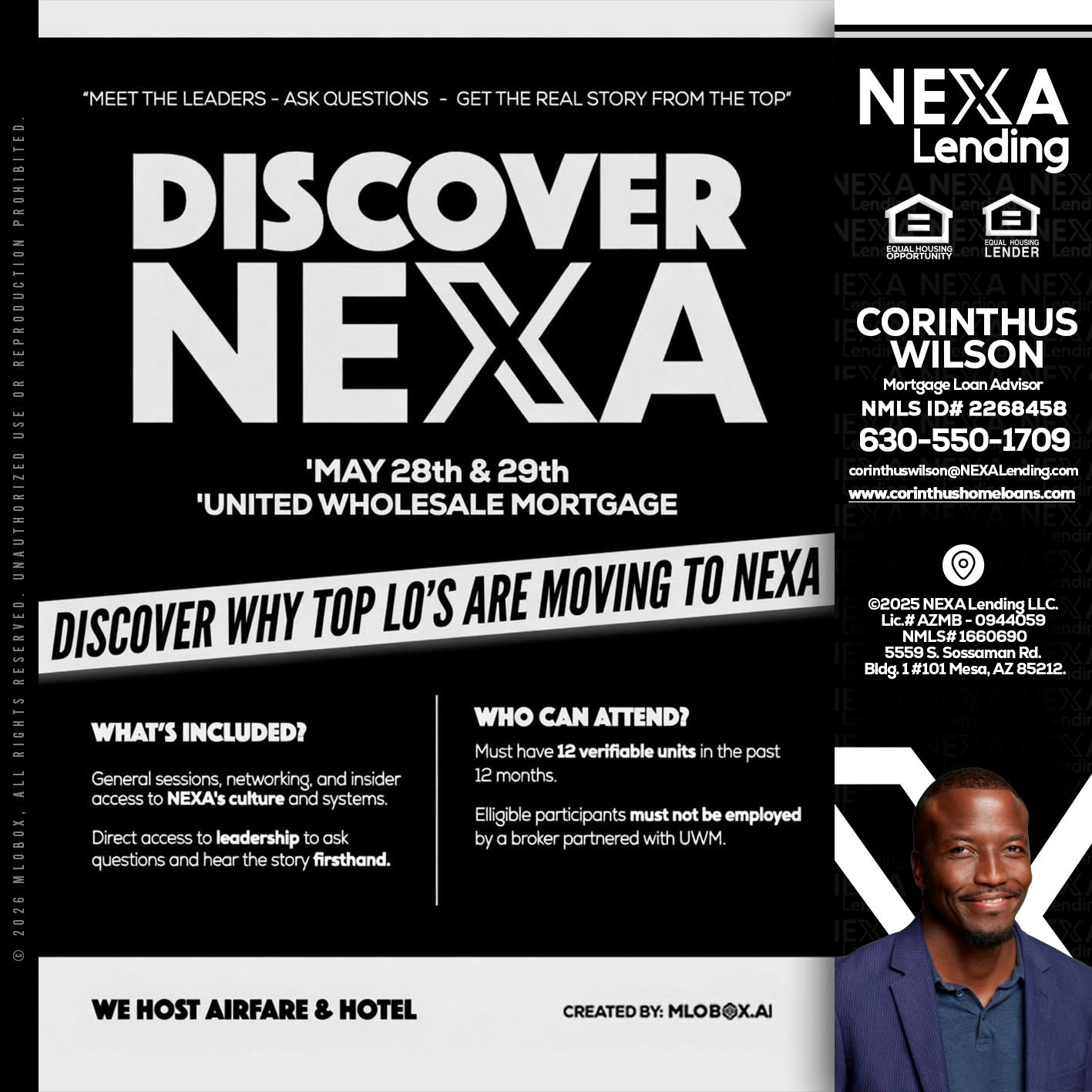 DISCOVER NEXA - Corinthus Wilson -Loan Advisor/Investor/Commercial/International