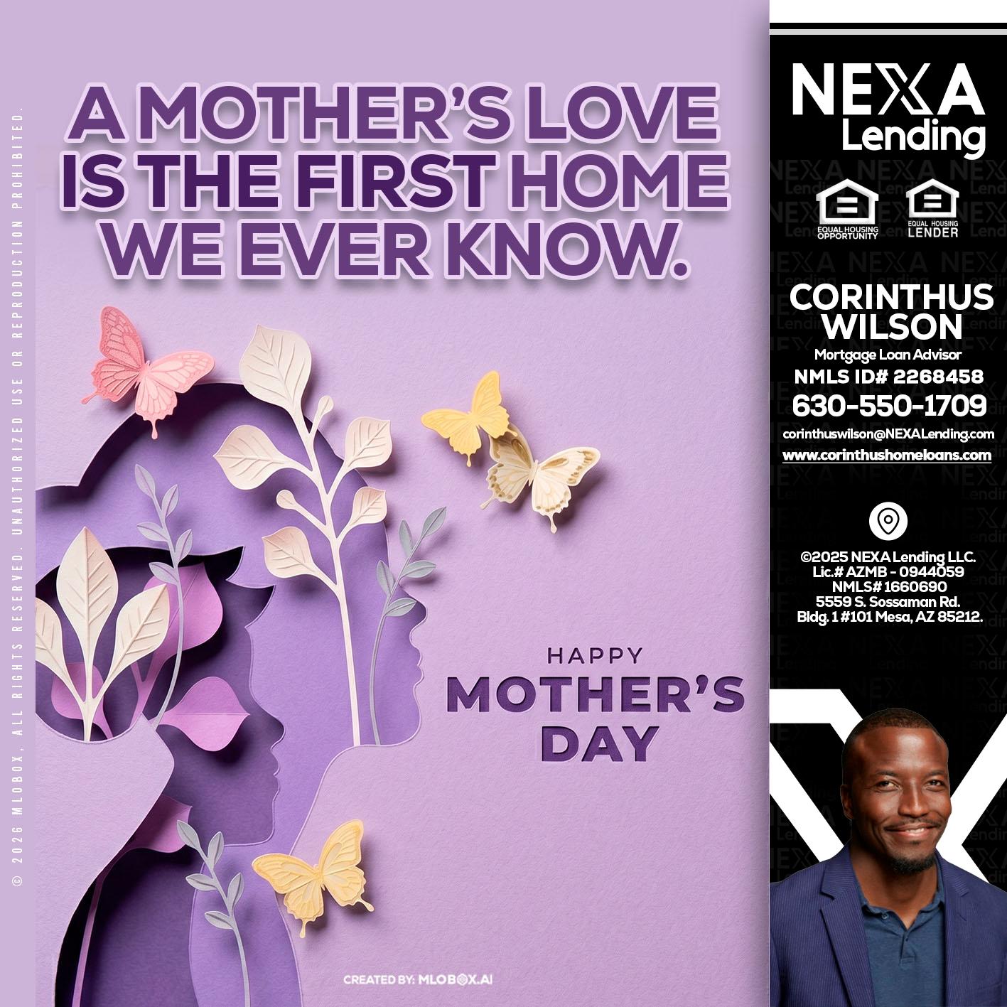 MOTHERS DAY - Corinthus Wilson -Loan Advisor/Investor/Commercial/International