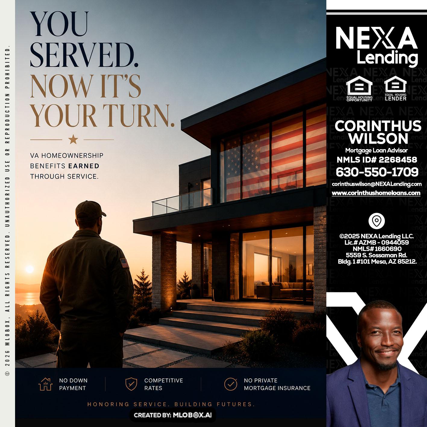 YOU SERVED - Corinthus Wilson -Loan Advisor/Investor/Commercial/International