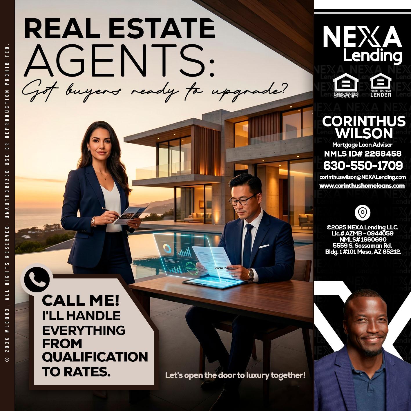 REAL ESTATE AGENTS - Corinthus Wilson -Loan Advisor/Investor/Commercial/International