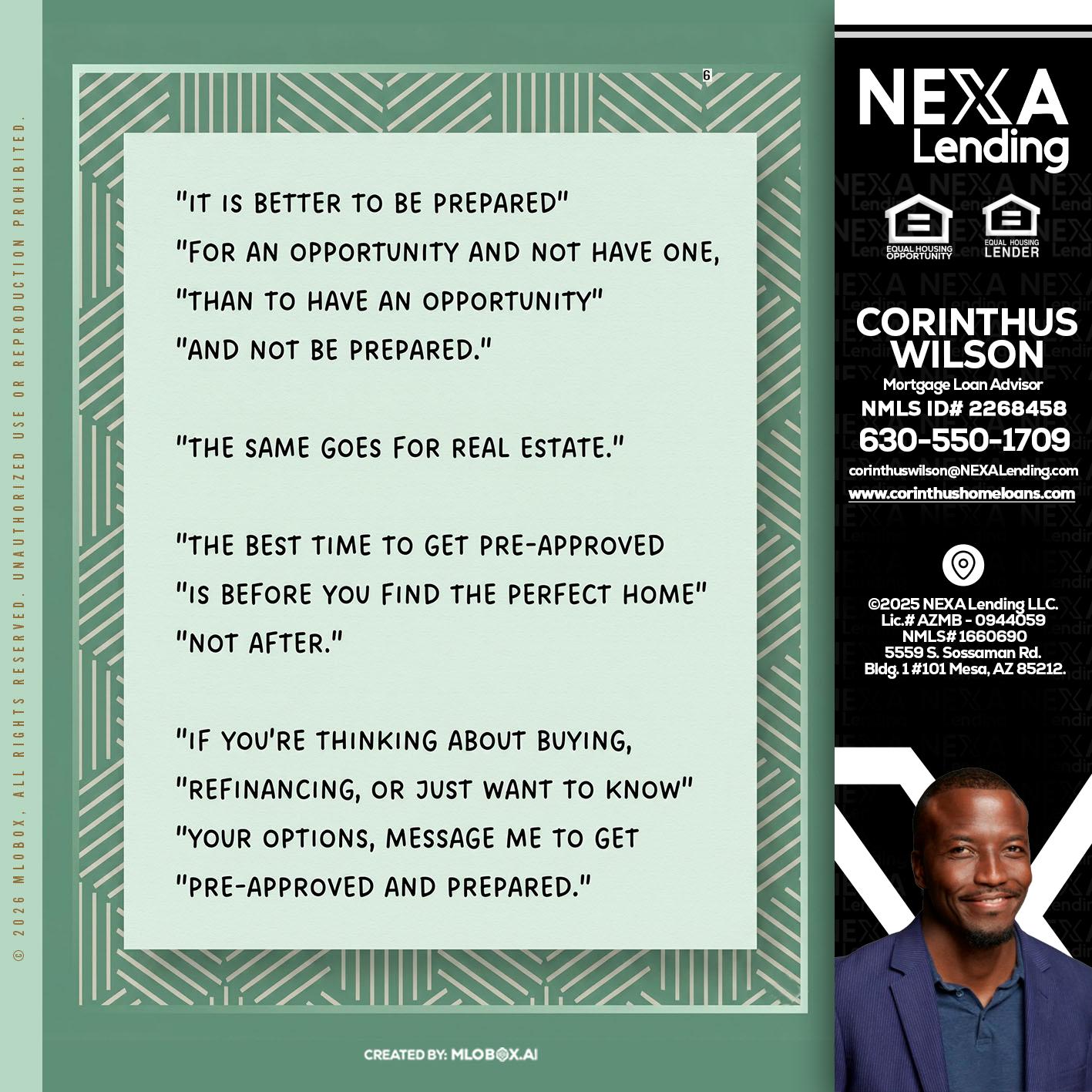 its better - Corinthus Wilson -Loan Advisor/Investor/Commercial/International