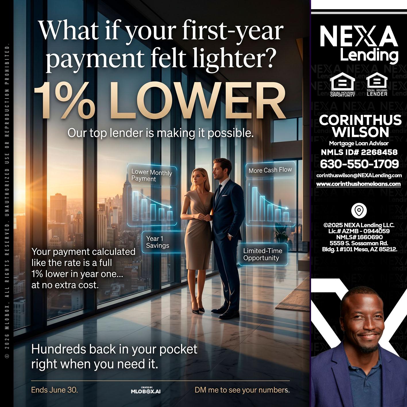 1% LOWER - Corinthus Wilson -Loan Advisor/Investor/Commercial/International
