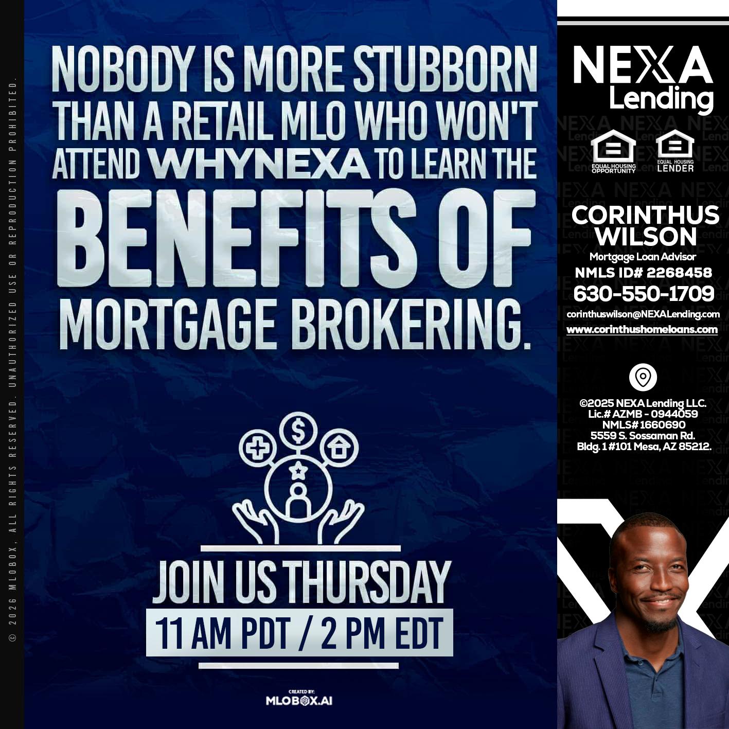 WHY NEXA - Corinthus Wilson -Loan Advisor/Investor/Commercial/International