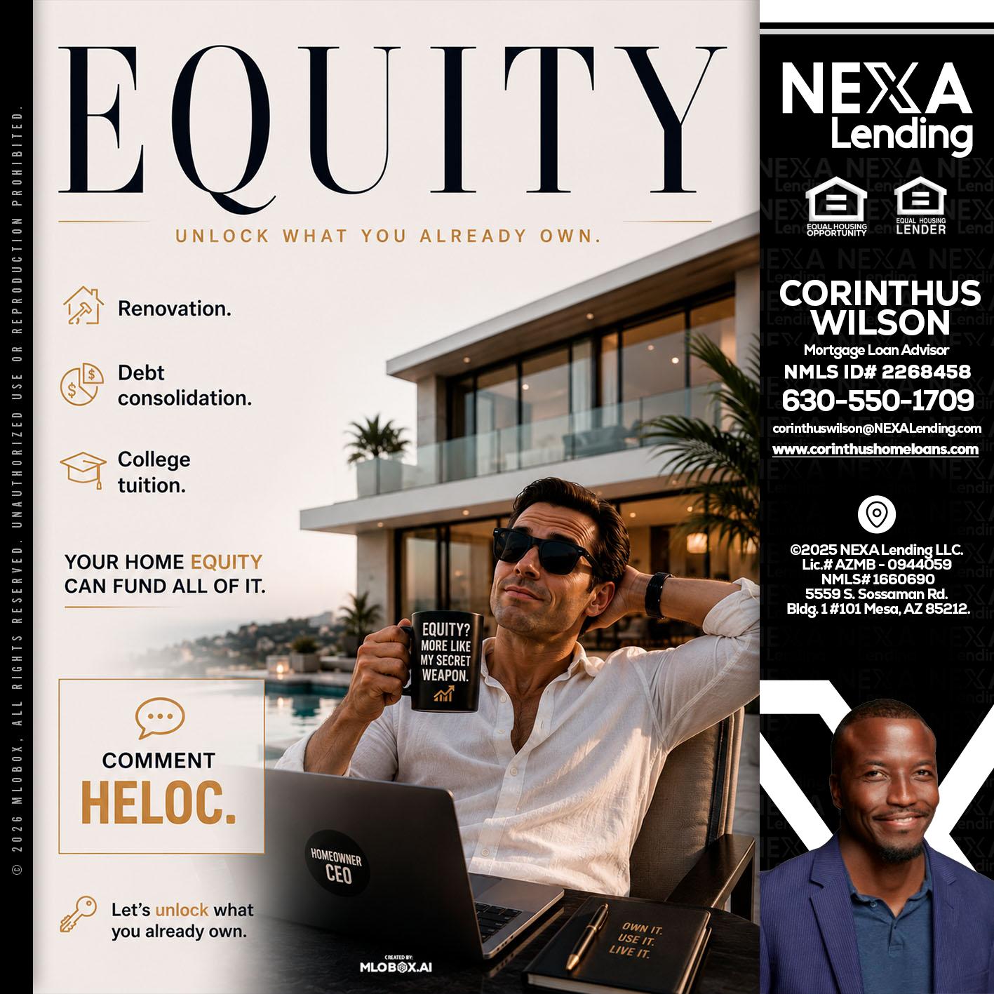 EQUITY - Corinthus Wilson -Loan Advisor/Investor/Commercial/International