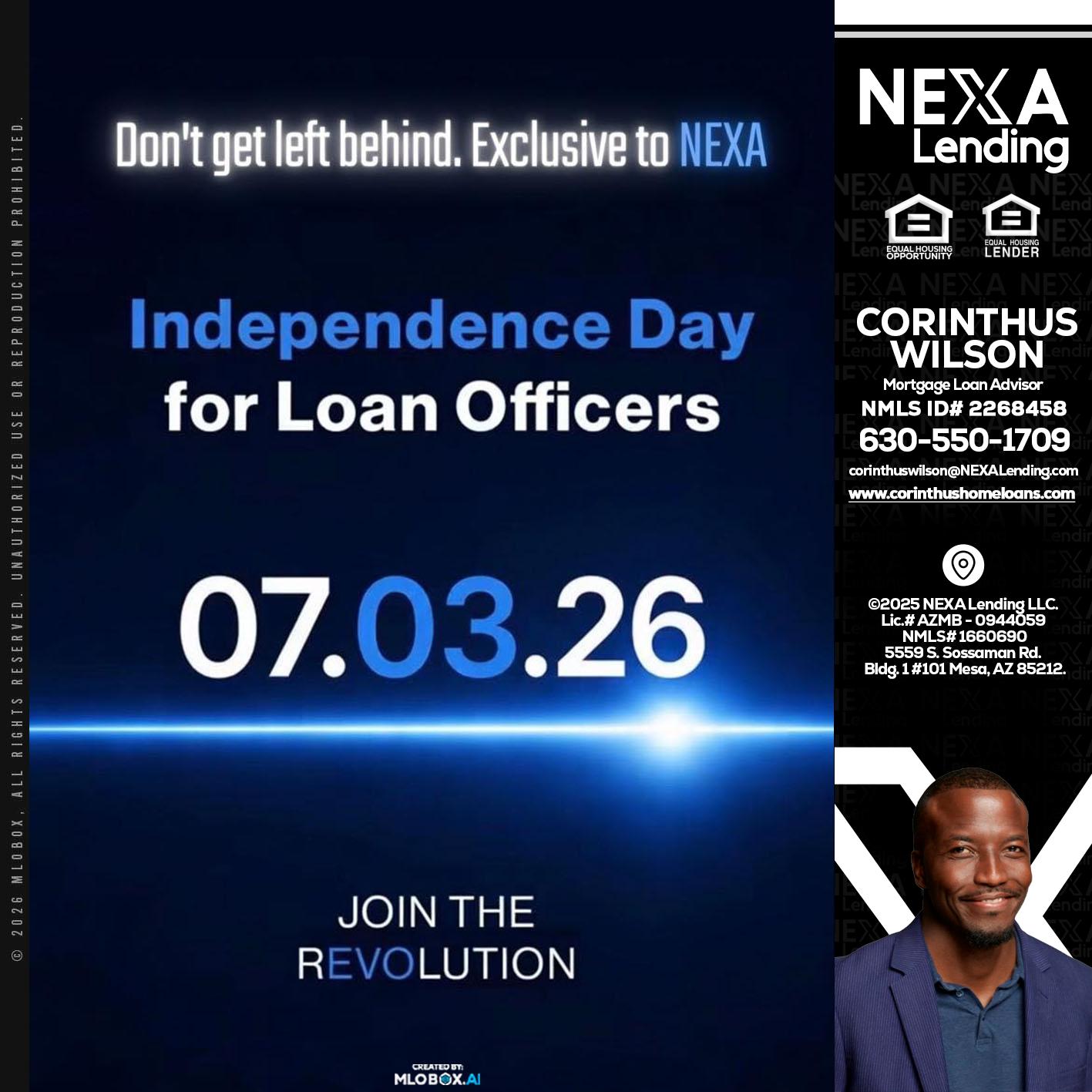 INDEPENDENCE DAY - Corinthus Wilson -Loan Advisor/Investor/Commercial/International