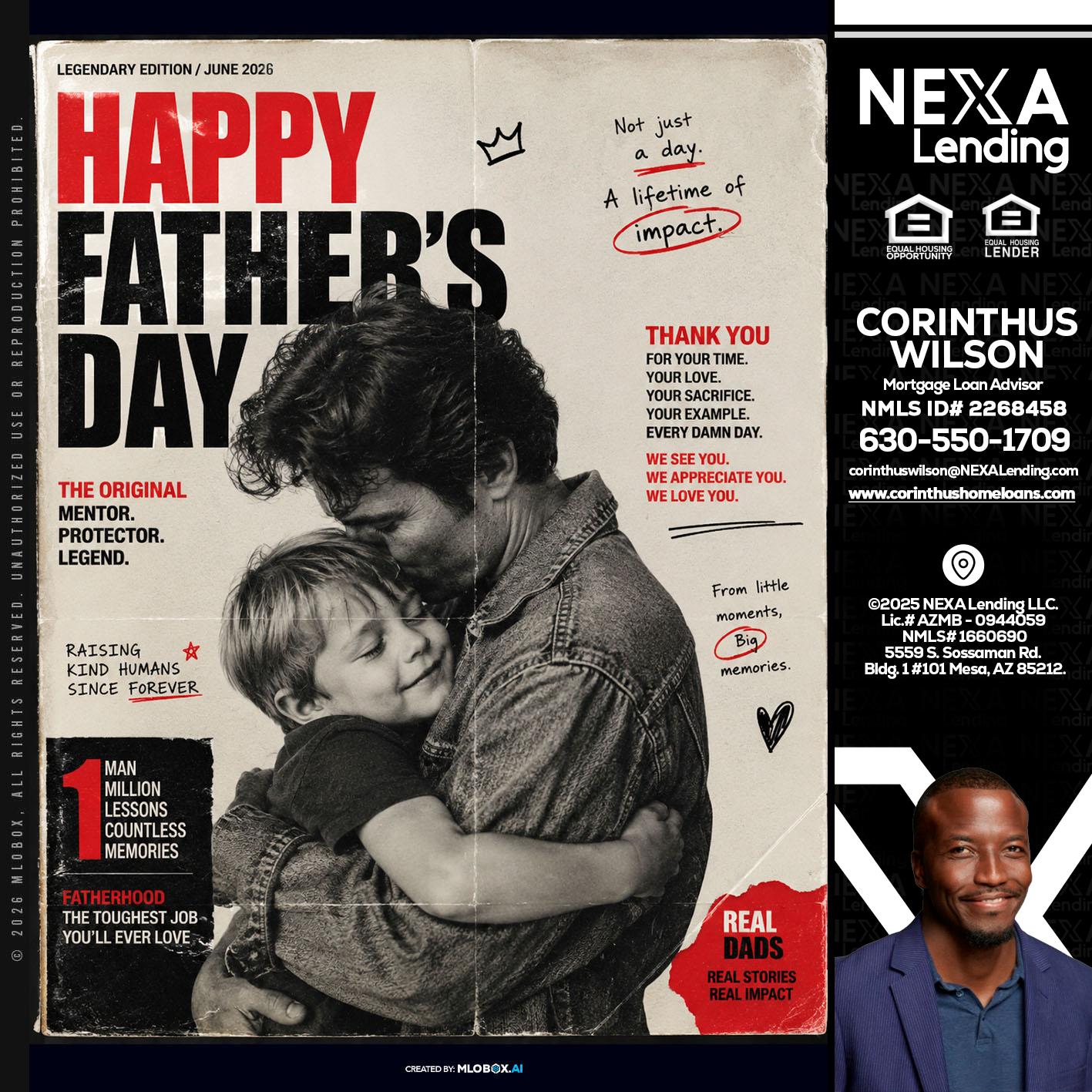 HAPPY FATHERS DAY - Corinthus Wilson -Loan Advisor/Investor/Commercial/International