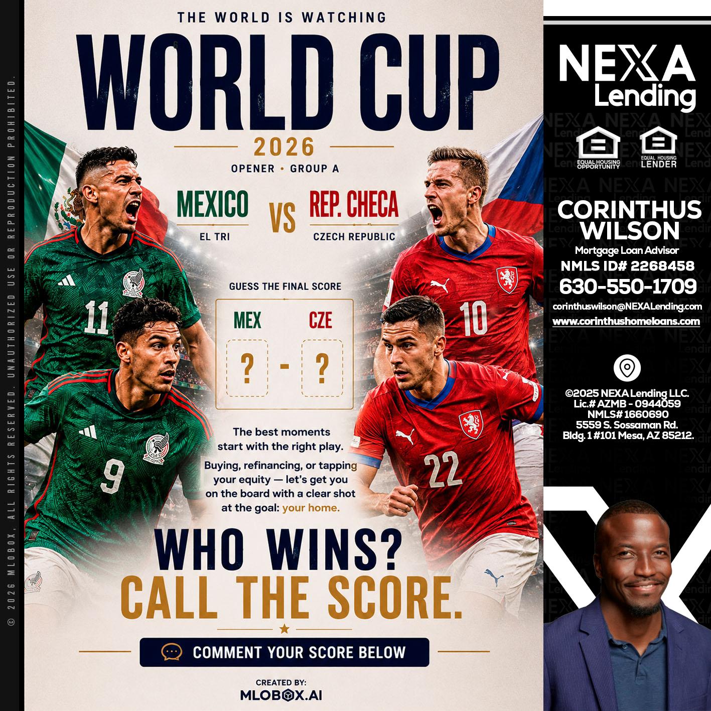 WORLD CUP 2026 - Corinthus Wilson -Loan Advisor/Investor/Commercial/International