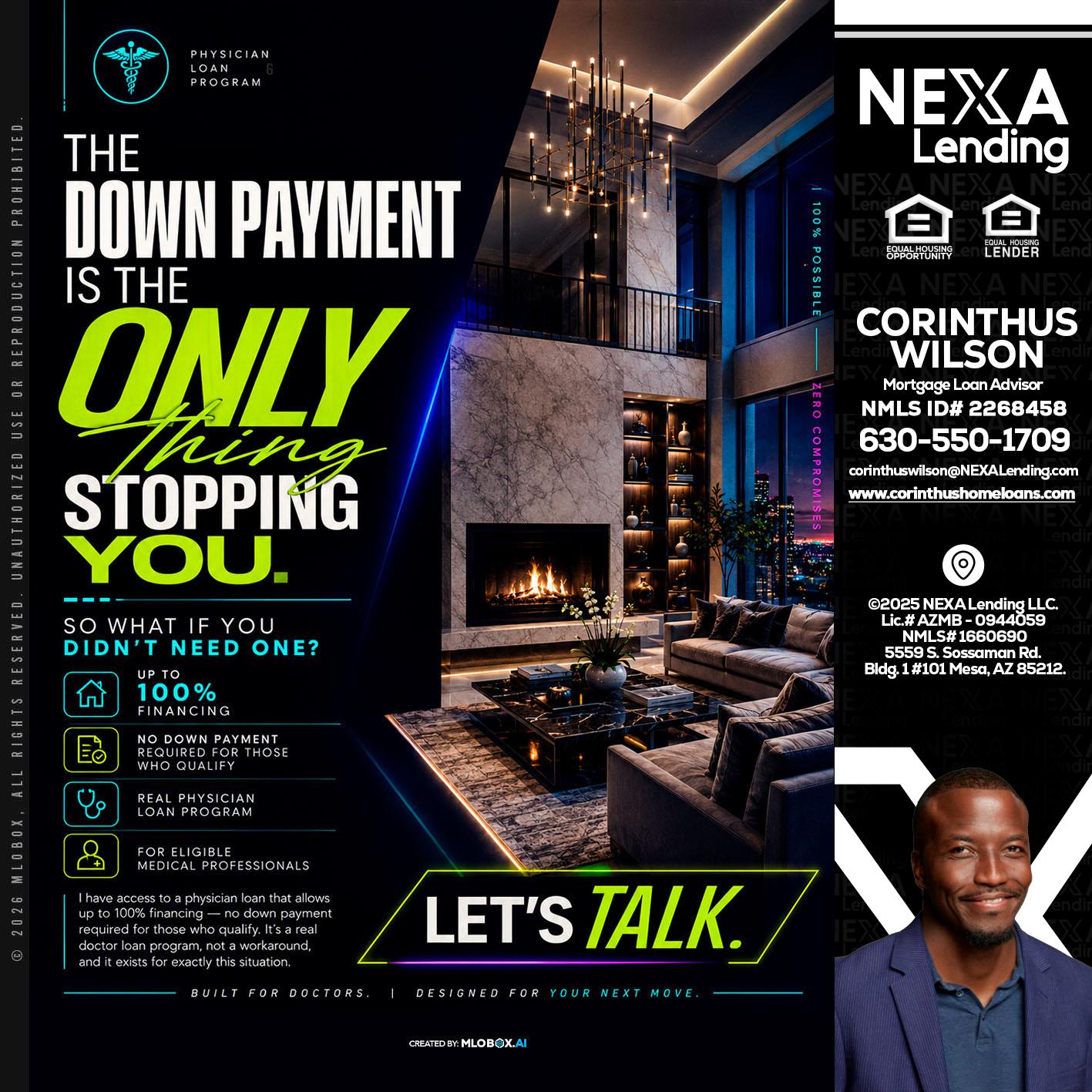 THE DOWN PAYMENT - Corinthus Wilson -Loan Advisor/Investor/Commercial/International
