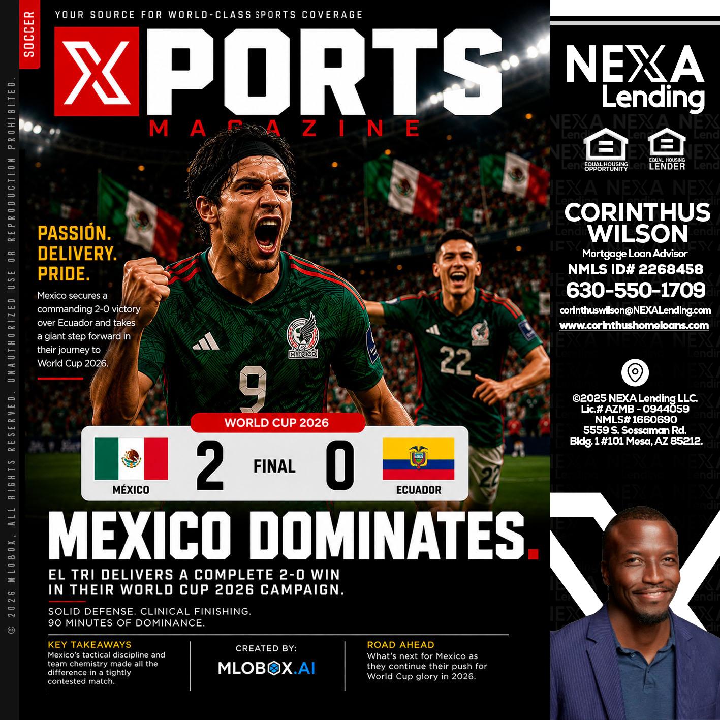 XPORTS MEX 2-0 ECUADOR - Corinthus Wilson -Loan Advisor/Investor/Commercial/International