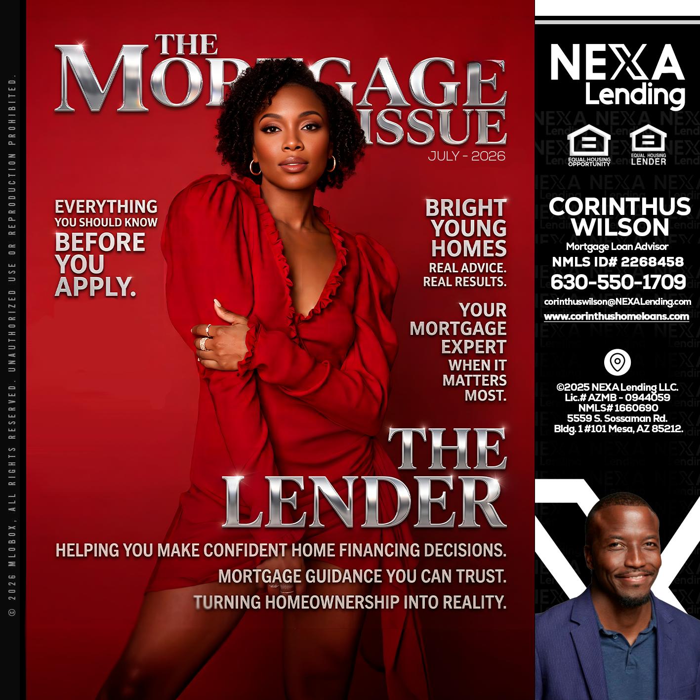 THE MORTGAGE ISSUE JULY - Corinthus Wilson -Loan Advisor/Investor/Commercial/International