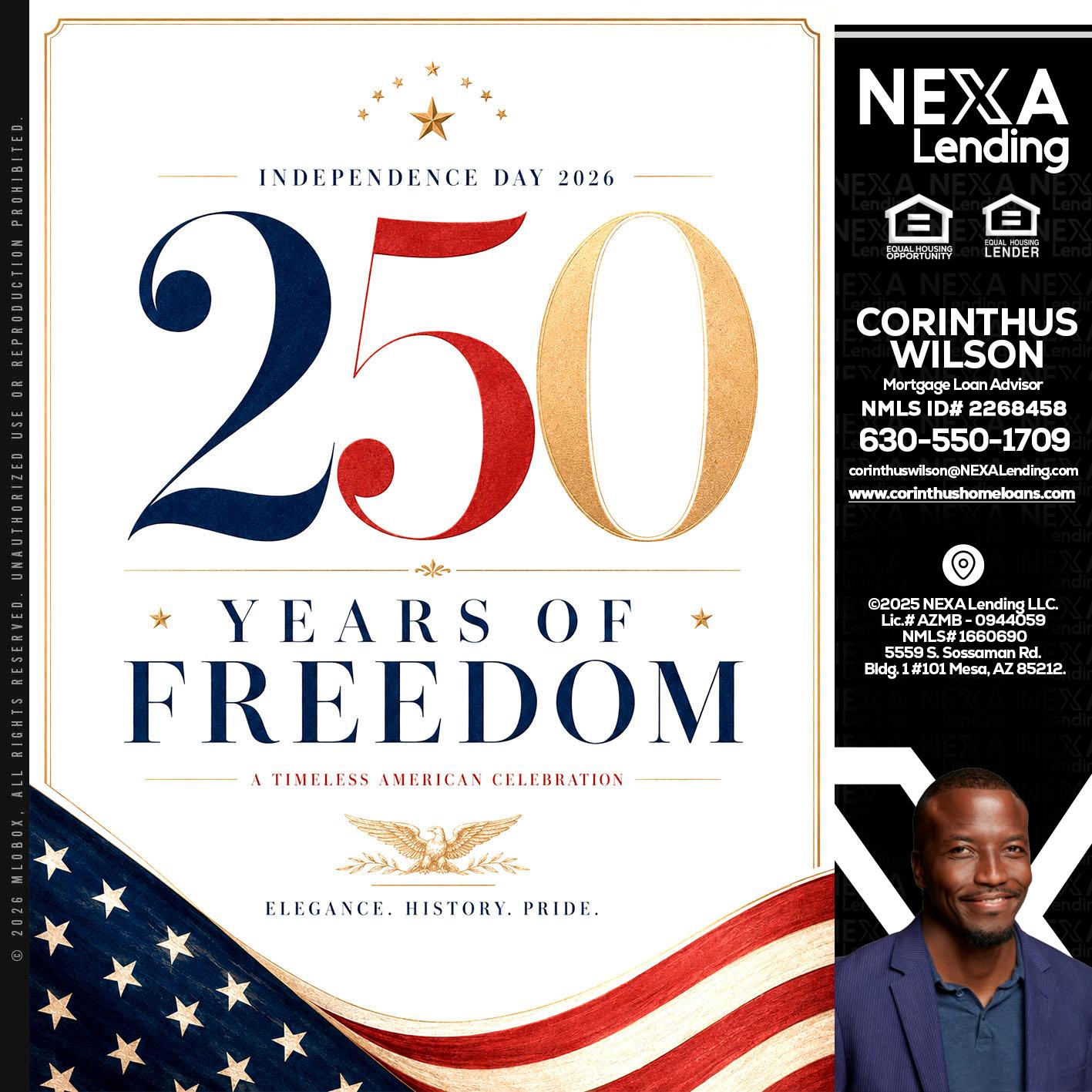 250 YEARS - Corinthus Wilson -Loan Advisor/Investor/Commercial/International
